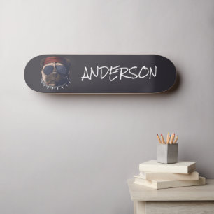 Skateboard Personnalisé drôle mignon J'aime carlin