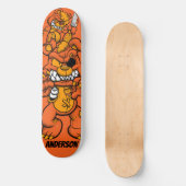 Skateboard Personnalisé Orange Attaques Teddies (Recto)