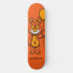 Skateboard personnalisé Orange Teddy Zombie