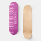 Skateboard Personnalisé Zig Zag rose Fun et Edgy (Recto)