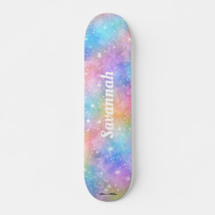 Skateboard Personnaliser le nom Galaxy Nebula Rainbow Gradien