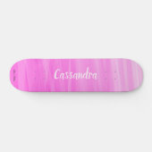 Skateboard Personnaliser le nom Pink Ombre Unique Girly (Horz)