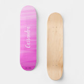 Skateboard Personnaliser le nom Pink Ombre Unique Girly (Recto)