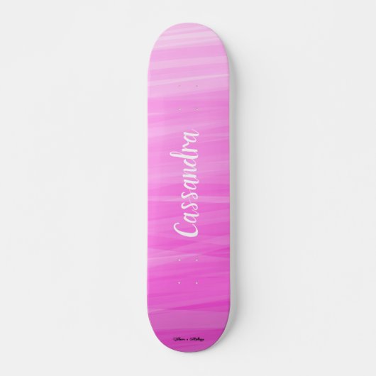 Skateboard Personnaliser le nom Pink Ombre Unique Girly (Devant)