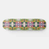 Skateboard Pétales de fleurs colorées Aquarelle Motif peintur (Horz)