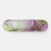 Skateboard Pétales d'hydrangée rose et blanc antique (Horz)