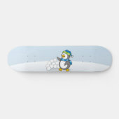 Skateboard Petit manchot avec boules de neige agitant (Horz)