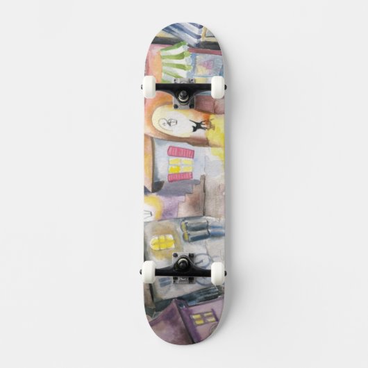 Skateboard Petite ville la nuit (Recto)
