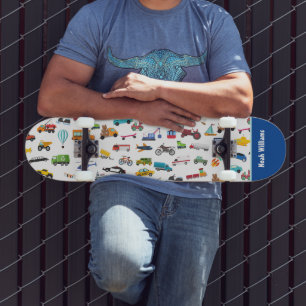 Skateboard Petits Garçons Qui Déplacent Voitures Véhicules No