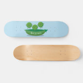 Skateboard Petits pois sauteurs en pod dessin animé illustrat (Horz)