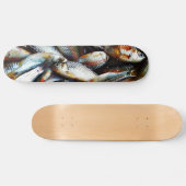 Skateboard Petits poissons blancs (Horz)