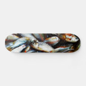 Skateboard Petits poissons blancs (Horz)
