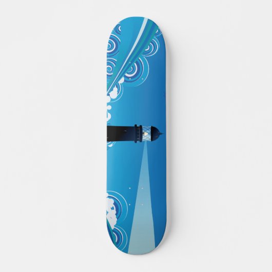 Skateboard Phare Art nouveau dans la mer (Devant)