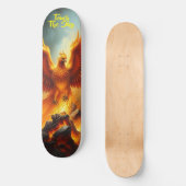 Skateboard Phénix Rouge Époustouflant Surgissant des Flammes (Recto)