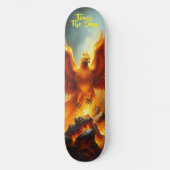 Skateboard Phénix Rouge Époustouflant Surgissant des Flammes (Recto)