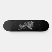 Skateboard Phoenix blanc sur noir (Horz)