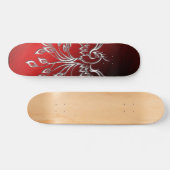 Skateboard Phoenix Blanche se lève Rouge n Cendres Noires (Horz)