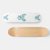 Skateboard Phoenix Bleu se Lève sur Fond Blanc (Horz)