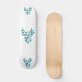 Skateboard Phoenix Bleu se Lève sur Fond Blanc (Recto)