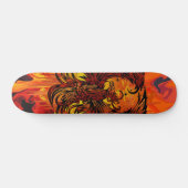 Skateboard Phoenix Rising Fire Art with Explosive Paint Flame (Horz)