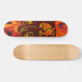 Skateboard Phoenix Rising Fire Art with Explosive Paint Flame (Horz)