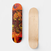 Skateboard Phoenix Rising Fire Art with Explosive Paint Flame (Recto)