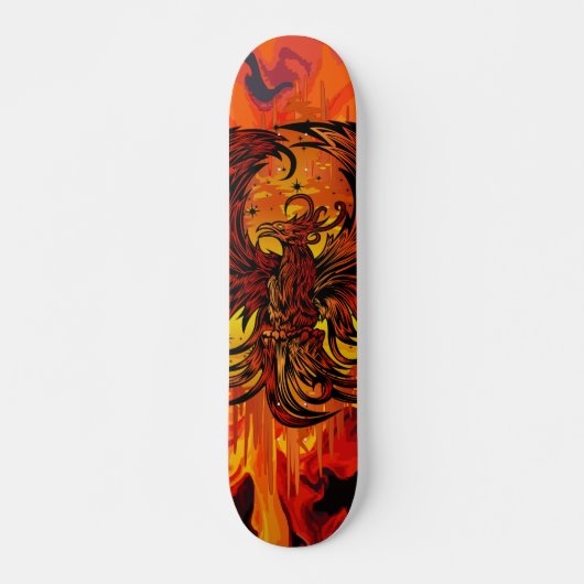 Skateboard Phoenix Rising Fire Art with Explosive Paint Flame (Devant)
