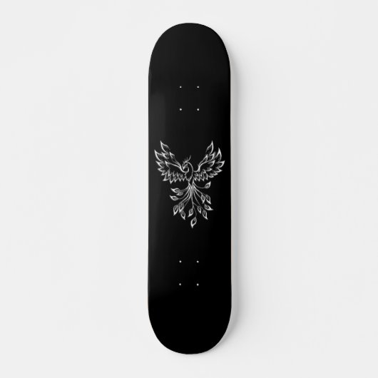 Skateboard Phoenix se lève sur le noir (Devant)