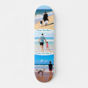 Skateboard Photo personnalisée Collage Texte Patinage Vos Pho