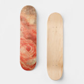 Skateboard Piano et violon avec notes musicales et rose (Recto)