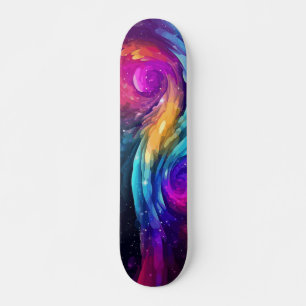 Skateboard Pièce colorée Peinture Abstraite Galaxie Art