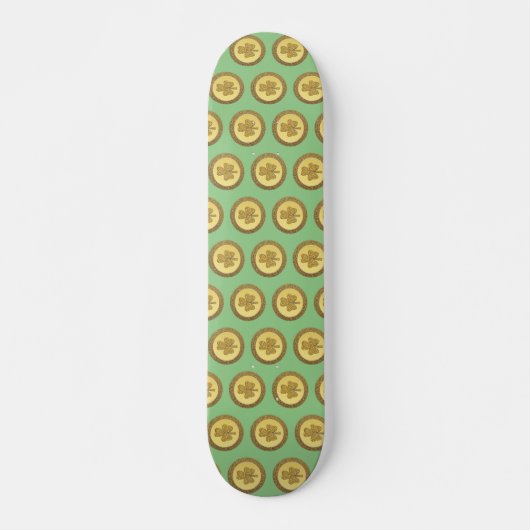 Skateboard Pièce d'or Shamrock irlandaise Lucky Patterned (Devant)