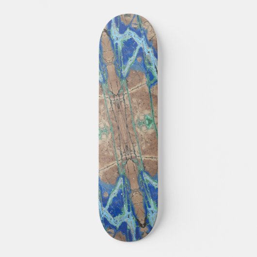 Skateboard Pierre azurite Beige et Turquoise (Recto)