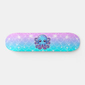 Skateboard Pieuvre bleue mignonne (Horz)