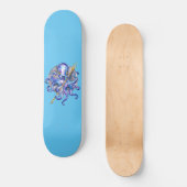 Skateboard Pieuvre Violette avec Trident (Recto)