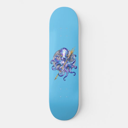 Skateboard Pieuvre Violette avec Trident (Recto)