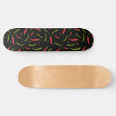 Skateboard Piment Peppers Patterned Black (Horz)