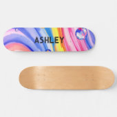 Skateboard Pin bleu Surf Motif Aquarelle Skate (Horz)