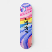Skateboard Pin bleu Surf Motif Aquarelle Skate (Recto)