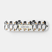 Skateboard Pingouins mignons de dessin animé avec bannière (Horz)