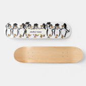 Skateboard Pingouins mignons de dessin animé avec bannière (Horz)