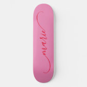 Skateboard Pink and Red Classy Curved Swash Signature Nom (Recto)