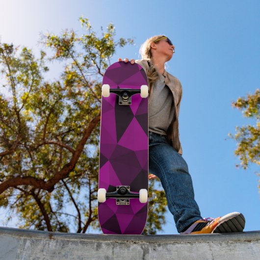 Skateboard Pink black geometric mesh pattern (Extérieur 1)