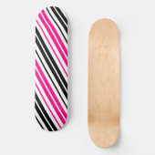 Skateboard Pink Black White Stripes Pattern Design  (Recto)