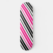 Skateboard Pink Black White Stripes Pattern Design  (Recto)