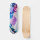 Skateboard Pink Blue Teal Abstract Watercolor (Recto)