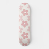 Skateboard Pink Cream Daisy Flowers Retro Pattern (Recto)