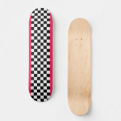 Skateboard Pink et damier vif (Recto)