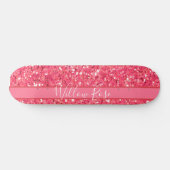 Skateboard Pink fun pétillant parties scintillant motif, cade (Horz)