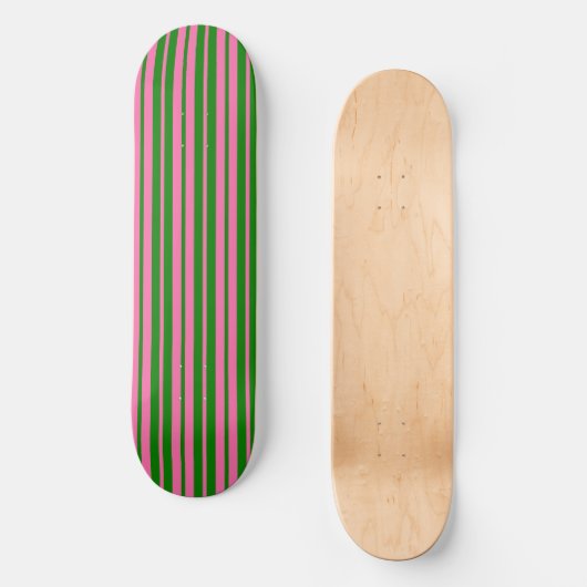 Skateboard Pink Green Stylish Stripes Pattern Design (Recto)